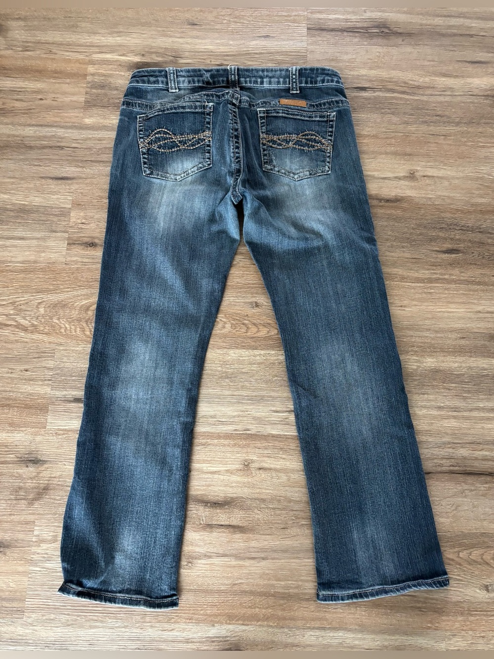 Cowgirl Tuff bootcut 34 x 31 jeans.  Good condition.  Barb wire stitching.